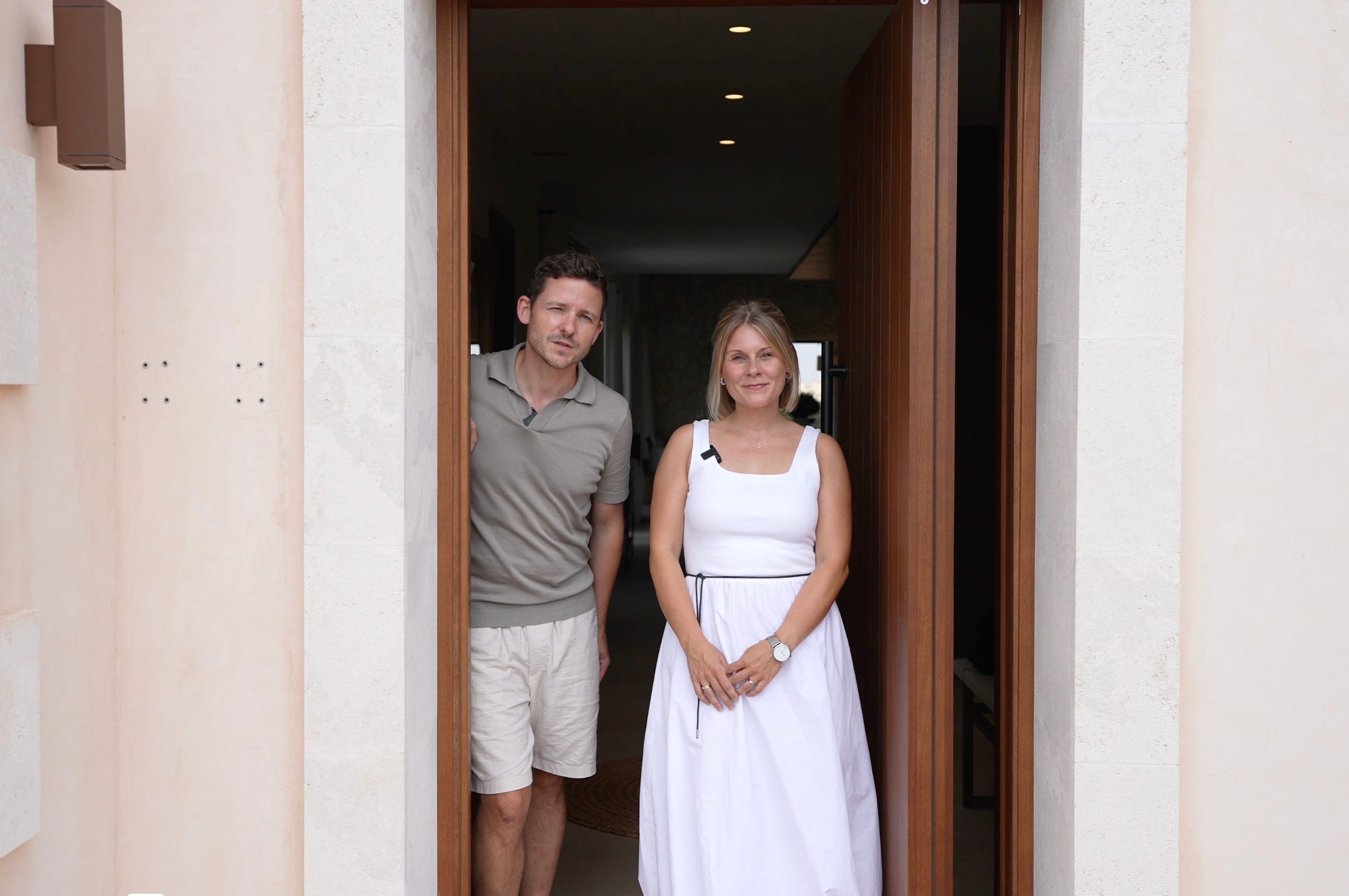 Family sitting on the terrace in Mallorca.