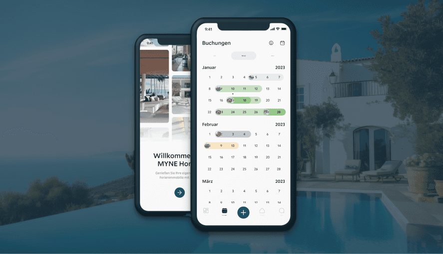 Smartphones with a calendar on the display.