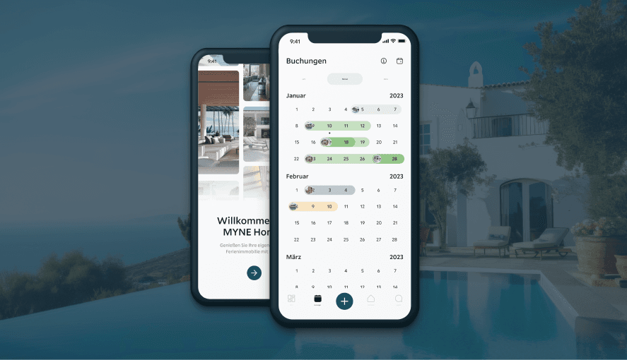 Smartphones with a calendar on the display.
